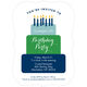 Blue Tiered Cake Birthday Invitations Image 3 of 5